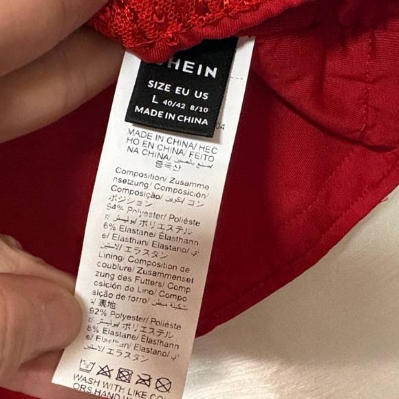 Shein Red Sequin One Shoulder Ruched Bodycon Mini Dress size L - Picture 5 of 11